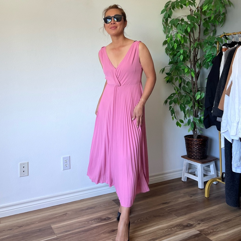 Vince Twist Front Pleated Midi Dress - Picture 16 of 16